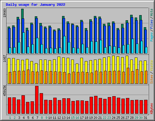 Daily usage for January 2022